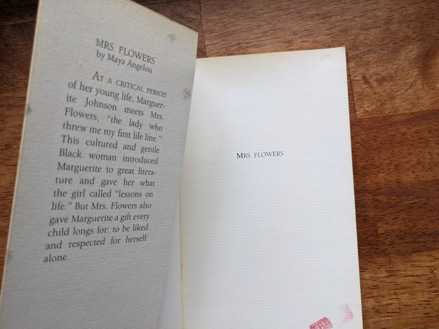 Maya Angelou - Mrs. Flowers, A Moment of Friendship, A Perfect Present